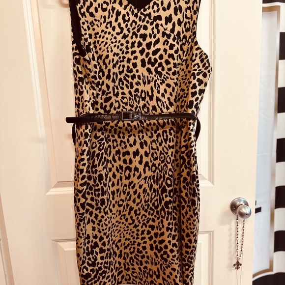 Kasper Leopard Dress Size 16 - Picture 2 of 8